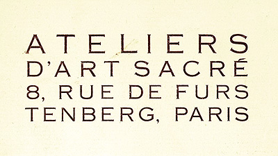 Scene from the video showing the Ateliers d'art sacré's brochure header.