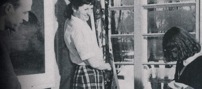 Borduas in his Saint-Hilaire house with Gabrielle, and Renée (1950).