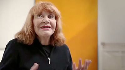 Screen capture from the interview of Françoise Sullivan.