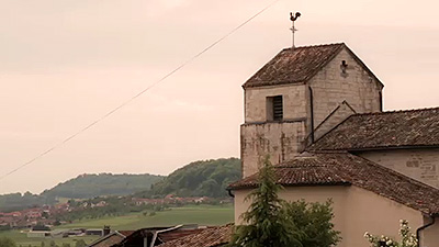 Scene from the video showing a church in  Lorraine.