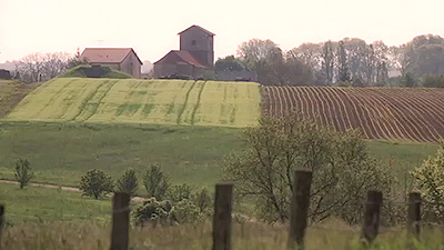 Scene from the video showing a village in Lorraine.