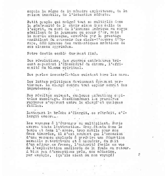 Page 2 of the «Refus global» manifesto, composed of typewritten text.