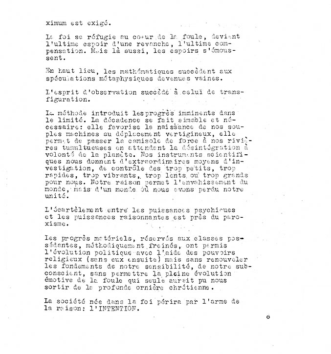 Page 8 of the «Refus global» manifesto, composed of typewritten text.